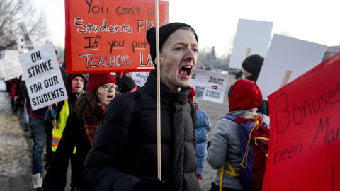Teachers started their strike Monday, saying fluctuating pay every year discourages teachers from staying.