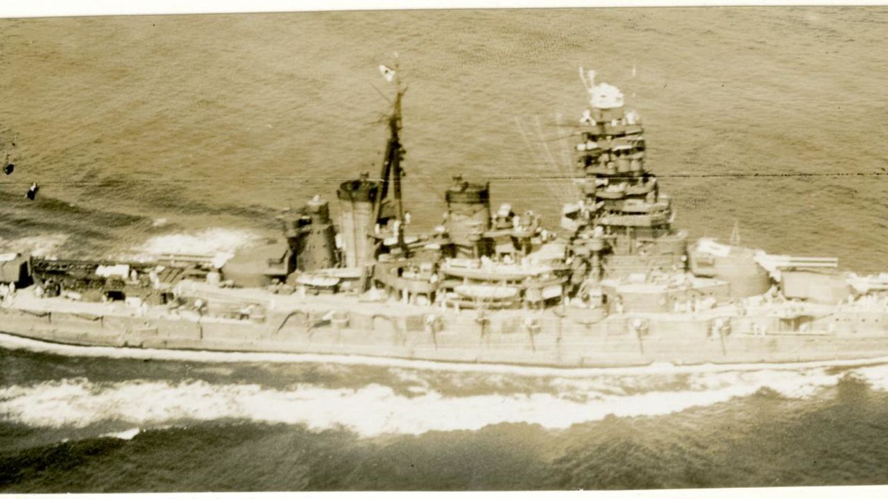 The 31,000-ton Hiei was half the size of the largest Japanese battleships, Musashi and Yamato.