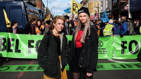 Anna Taylor, left, is trying to balance school with organizing a UK-wide student strike.