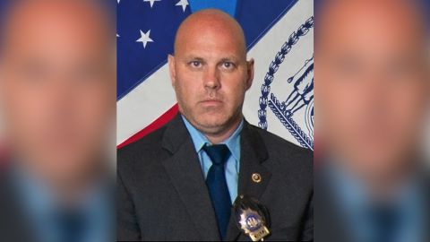 Detective Brian Simonsen was shot and killed while responding to a reported robbery at a cell phone store in Queens, New York.