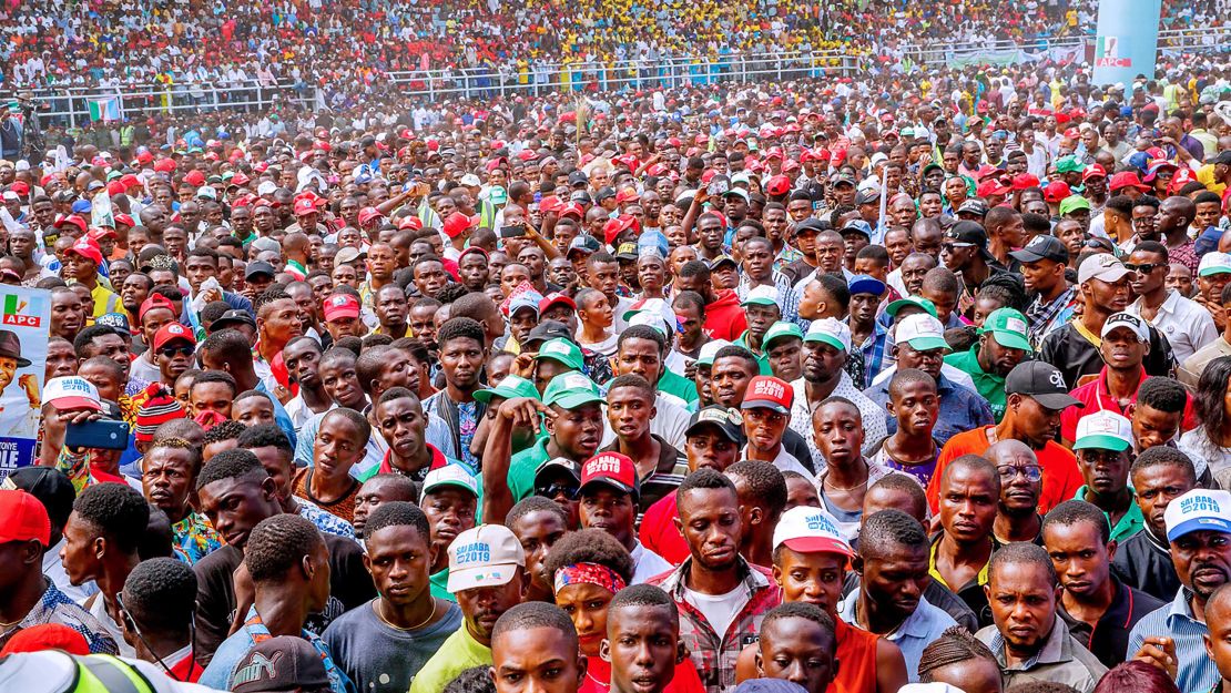 Buhari's supporters at the campaign rally in Rivers State, Nigeria, February 12, 2019. 