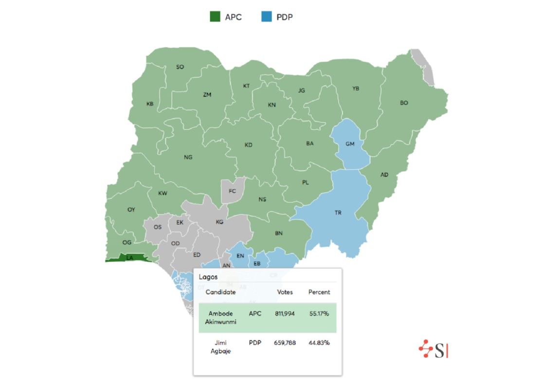 Graphic showing breakdown of 2015 election results. 