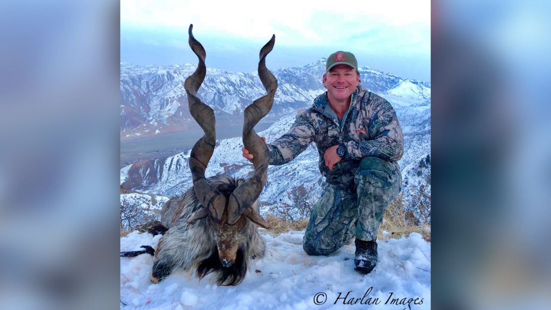 Bryan Kinsel Harlan, pictured here on a different hunt, reportedly paid the highest ever fee for a hunting permit in Pakistan.