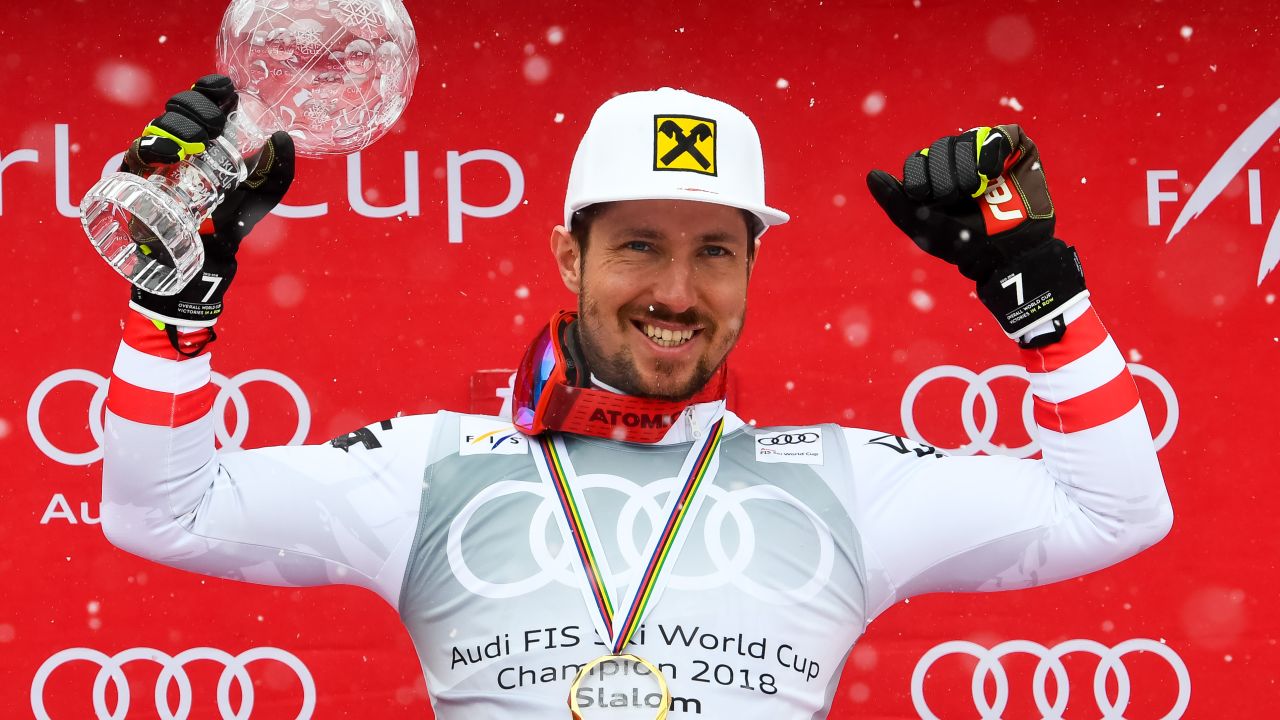 Hirscher won six World Cup slalom crowns and six giant slalom titles.