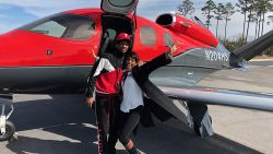 21 Savage appears with his mother after his release.