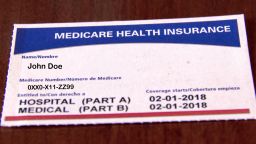 A sample of a medicare card. 