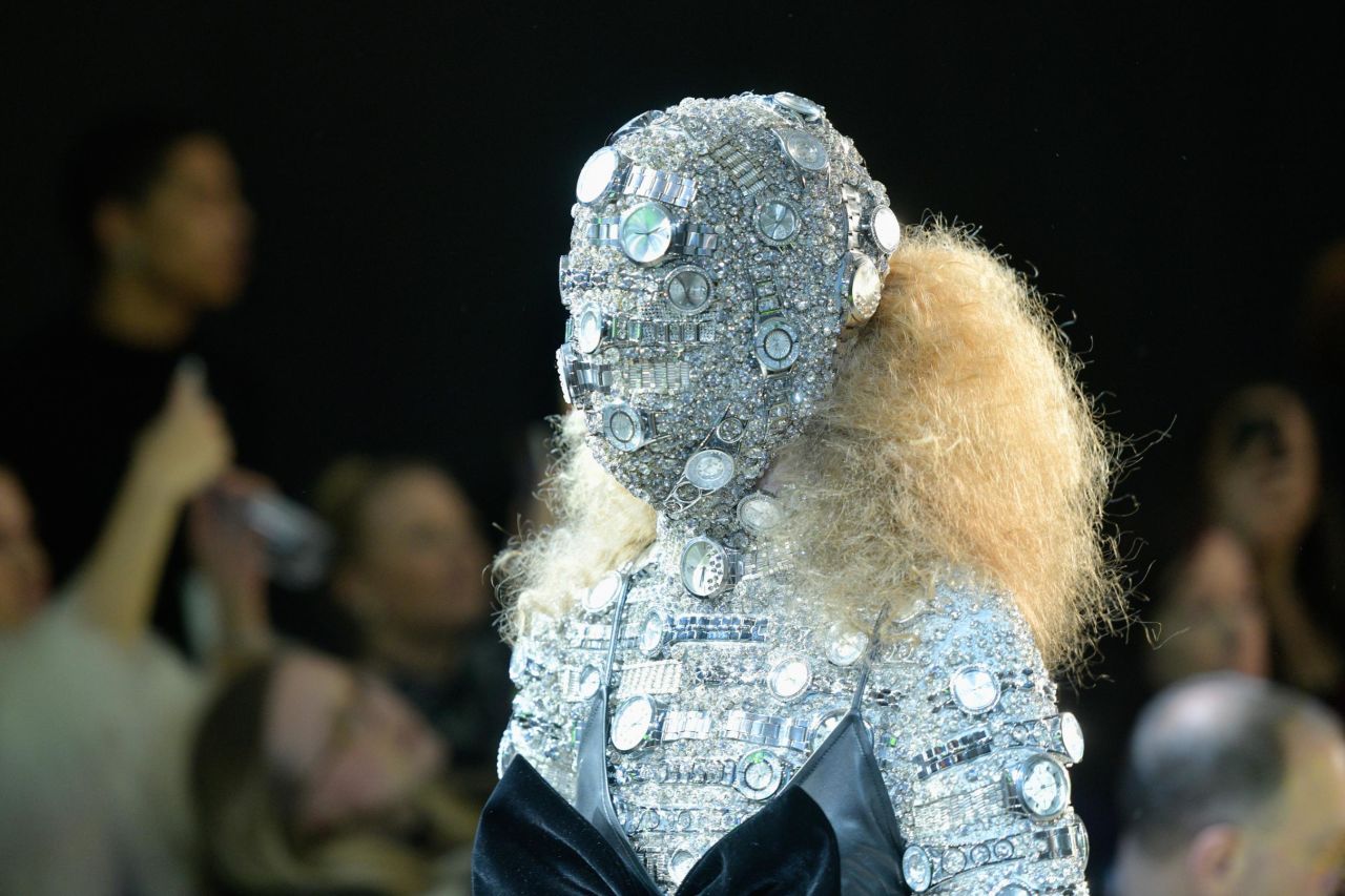 This look was perhaps the most impractical from Christian Cowan's glamorous collection. 