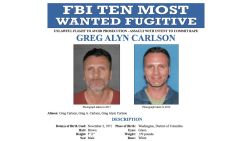 FILE - This undated file photos released on Thursday, Sept. 27, 2018 by the FBI shows an FBI wanted poster of Greg Alyn Carlson. The FBI tracked Carlson, a man they think was one of the country's 10 most-wanted fugitives, to a North Carolina motel, where agents shot and killed him on Wednesday, Feb. 13, 2019. (FBI via AP, File)