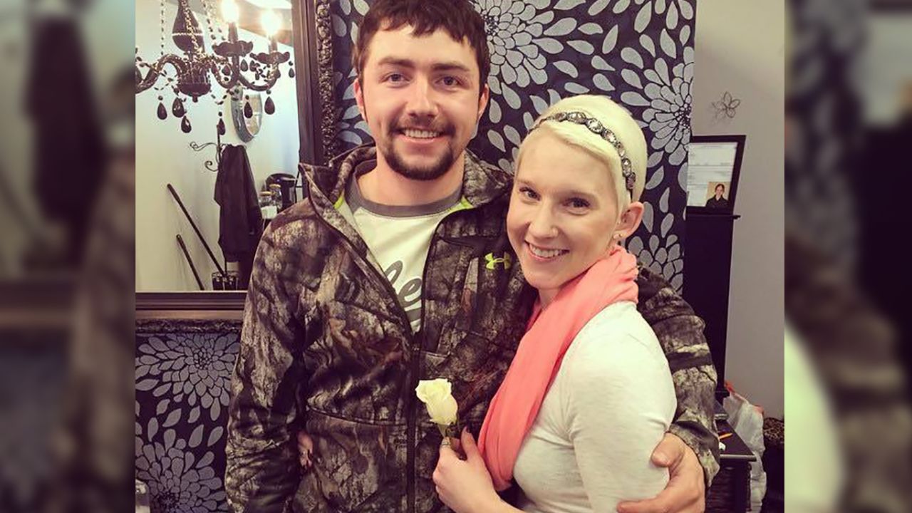 Stewart with a rose recipient from last Valentine's Day.