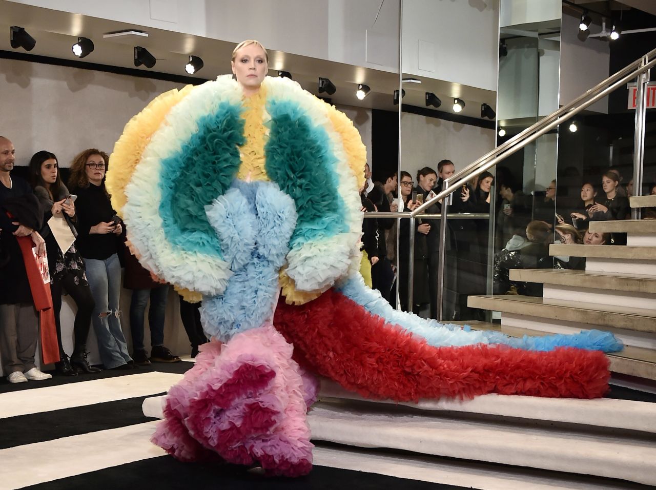 Actress Gwendoline Christie was one of a handful of celebrity faces to walk Koizumi's show. 