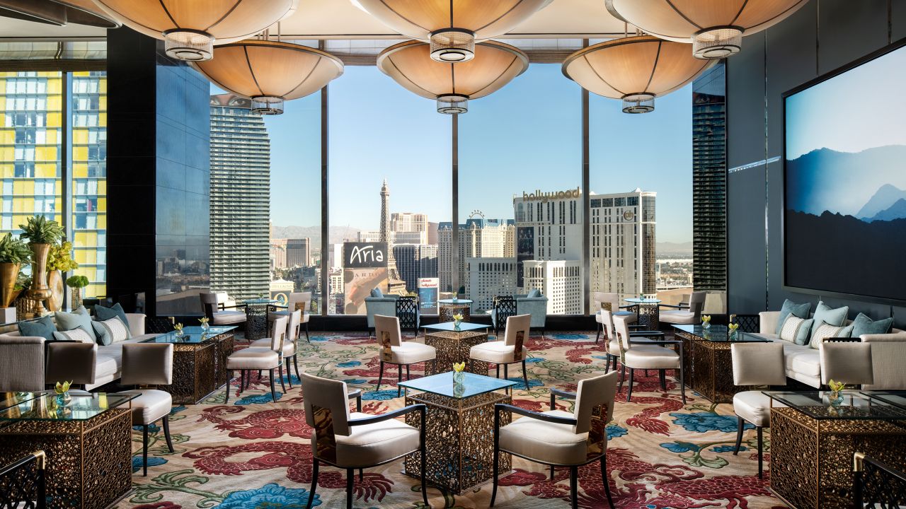 <strong>Waldorf Astoria Las Vegas</strong>: Afternoon tea in the 23rd-floor lounge offers an incredible view and a tower of goodies and finger sandwiches, plus champagne if you want it.