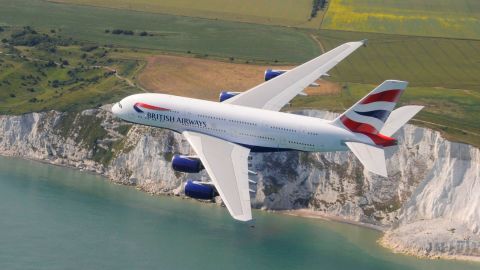 We can't guarantee your BA Airbus A380 flight will fly over the UK's White Cliffs of Dover, but it might.