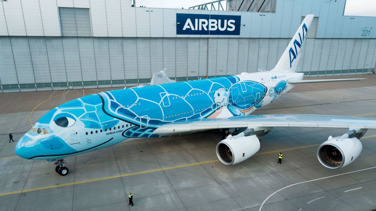 <strong>Quirky exterior: </strong>The aircraft will fly from Tokyo, Japan to Honolulu, Hawaii. Later in the year it'll be joined by emerald green and orange turtle airplanes.