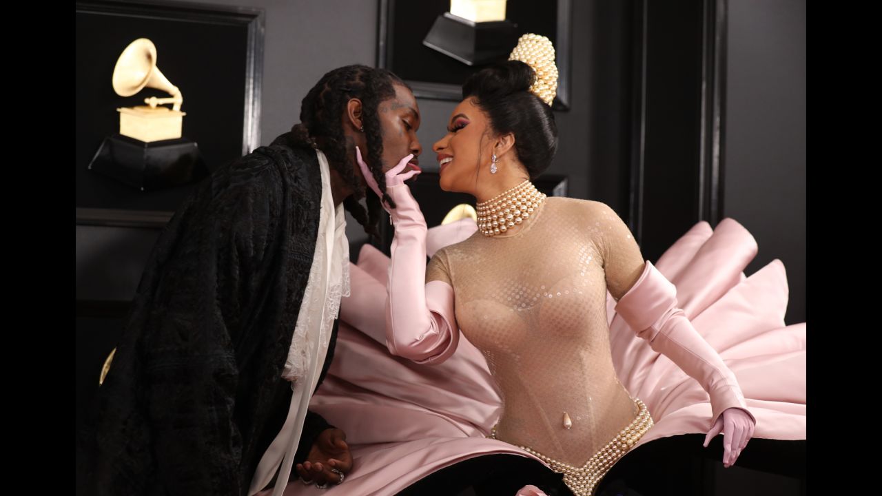 Rappers Cardi B and Offset kiss on the Grammys red carpet on Sunday, February 10. <a href="http://www.cnn.com/2019/02/10/entertainment/gallery/red-carpet-grammys-2019/index.html" target="_blank">See more red-carpet photos from music's biggest night</a>