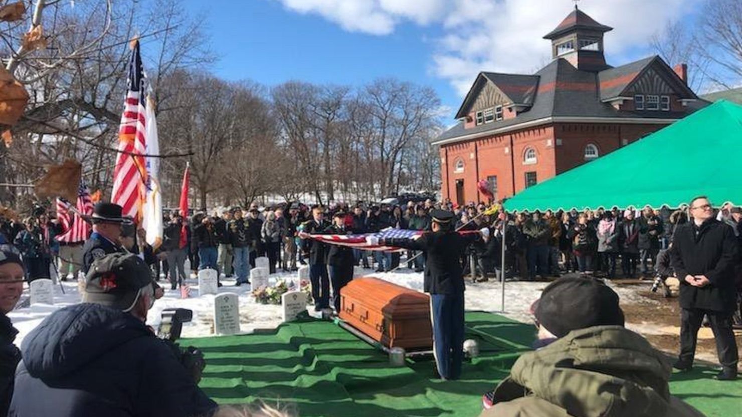 Hundreds attended James McCue's funeral on Valentine's Day. 