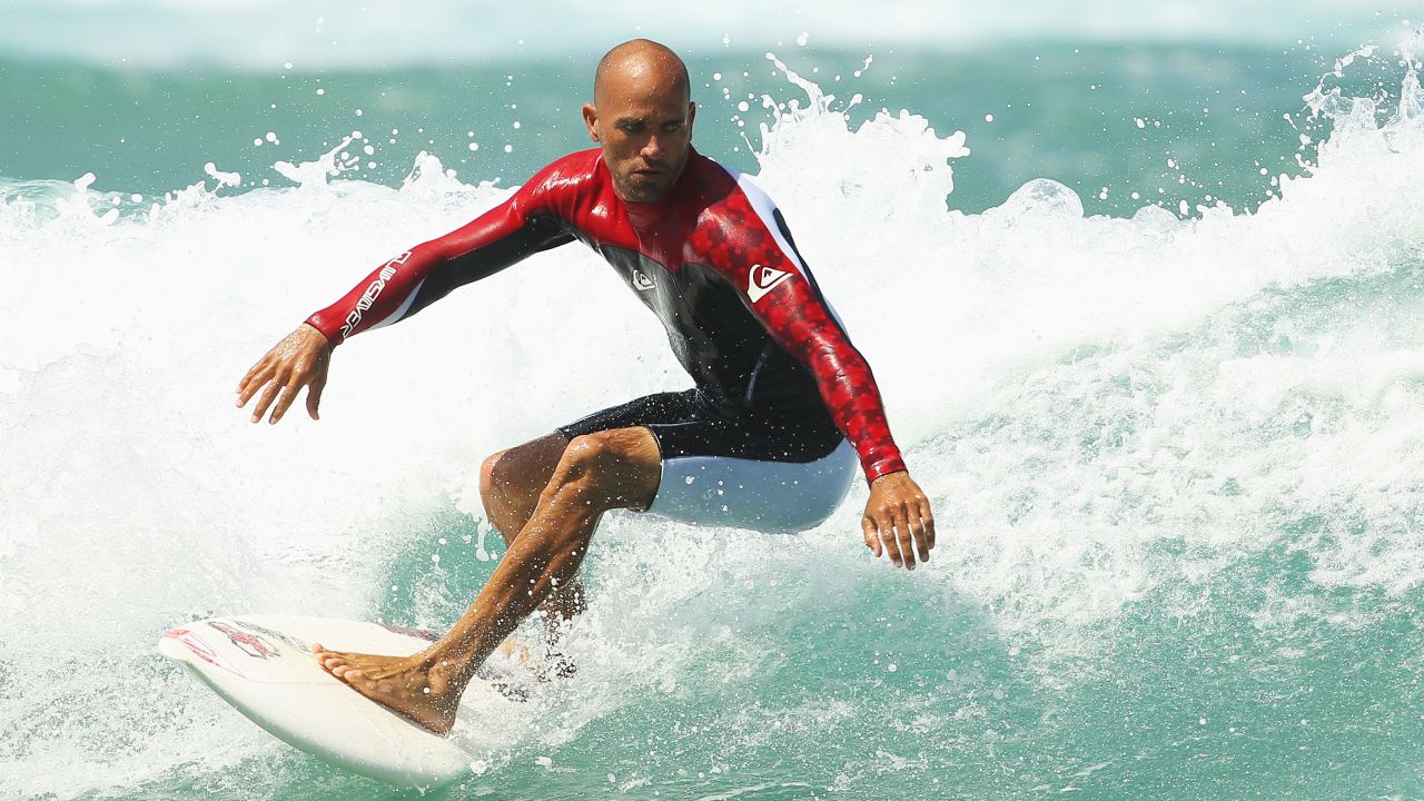 Kelly Slater won 11 world surfing titles between 1992 and 2011.