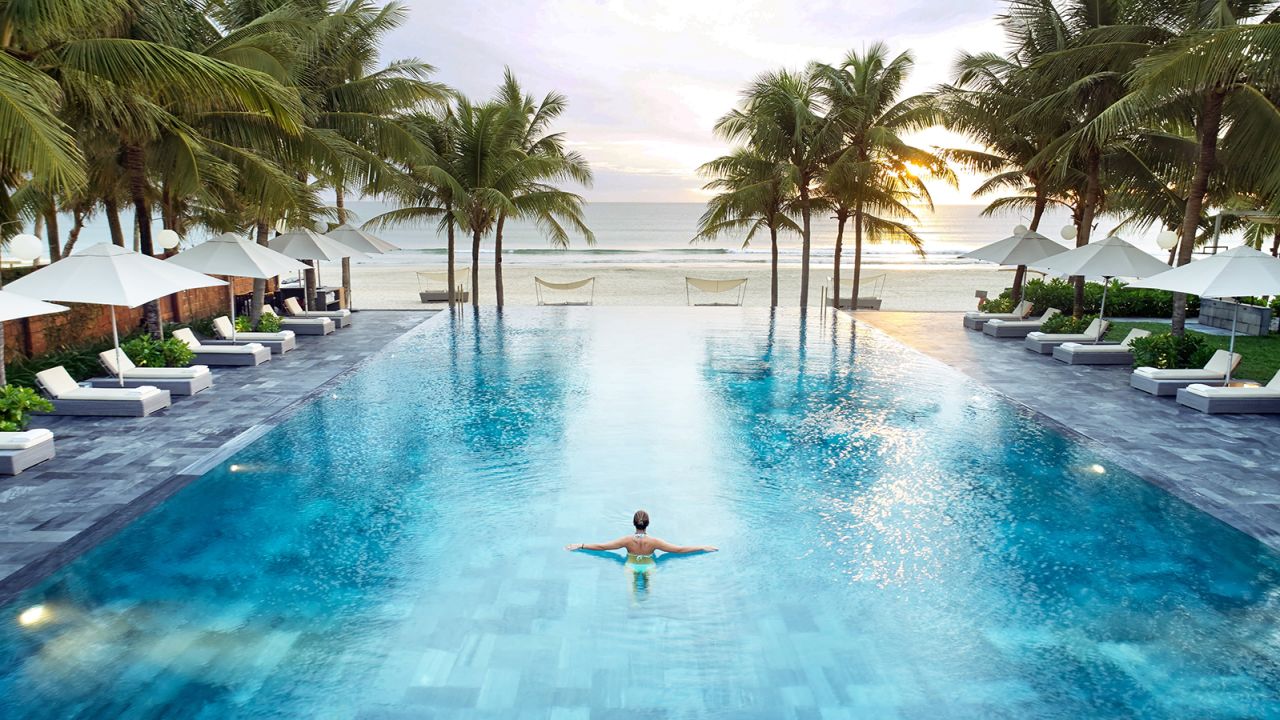 Fusion Maia sits on the southern end of beautiful My Khe Beach and features an infinity pool.