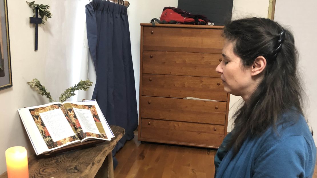 Lucie keeps a prayer corner in the home she shares with her husband and children.