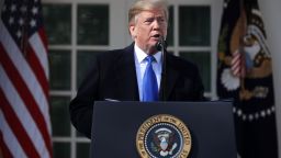 U.S. President Donald Trump speaks on border security during a Rose Garden event at the White House February 15, 2019 in Washington, DC. President Trump is expected to declare a national emergency to free up federal funding to build a wall along the southern border.