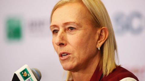 SINGAPORE, SINGAPORE - WTA Legend Ambassador Martina Navratilova of the United States attends a press conference during day seven of the BNP Paribas WTA Finals Singapore at Singapore Sports Hub on October 29, 2016, in Singapore.  (Photo by Clive Brunskill/Getty Images)