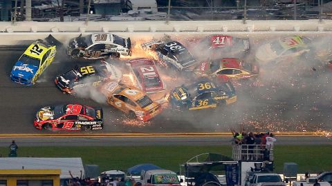 A huge crash disrupted the 61st Daytona 500 race.