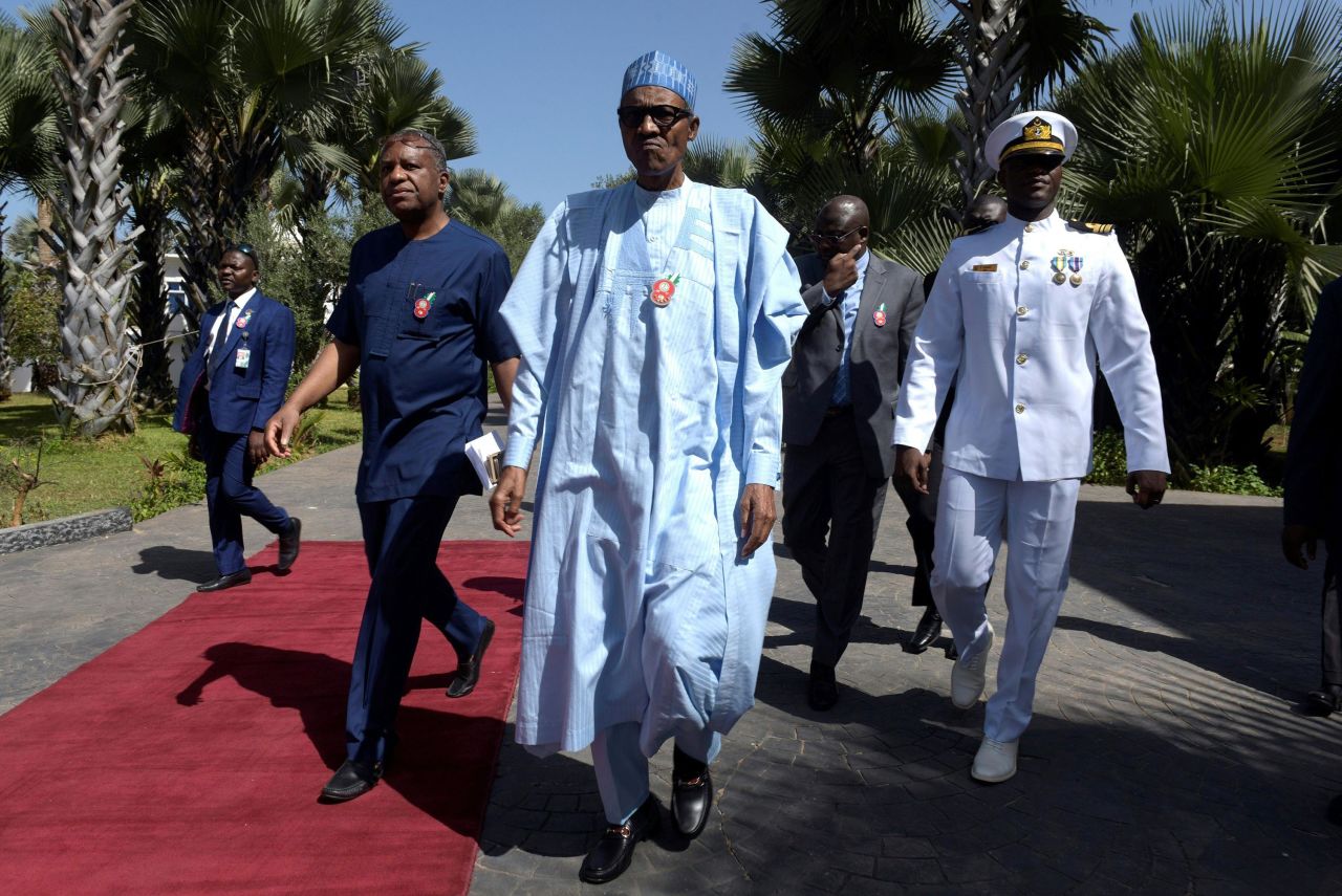 Buhari arrives at a hotel in Banjul, Gambia, to meet with West African leaders in December 2016. The meeting convened around a joint effort to persuade Gambia's longtime leader, Yahya Jammeh, <a href="http://edition.cnn.com/2016/12/02/africa/gambia-yahya-jammeh-defeat/" target="_blank">to accept his election defeat</a> and step down from power.