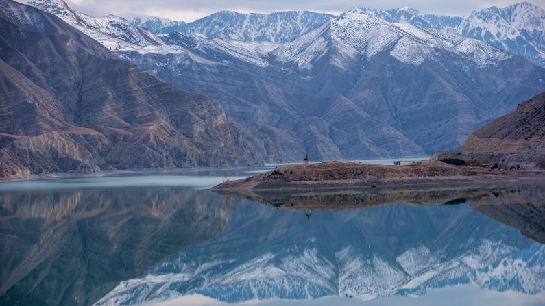 <strong>Erzurum, Turkey: </strong>The reflection of snowcapped mountains in the scenic Tortum Lake, formed as the result of a landslide.
