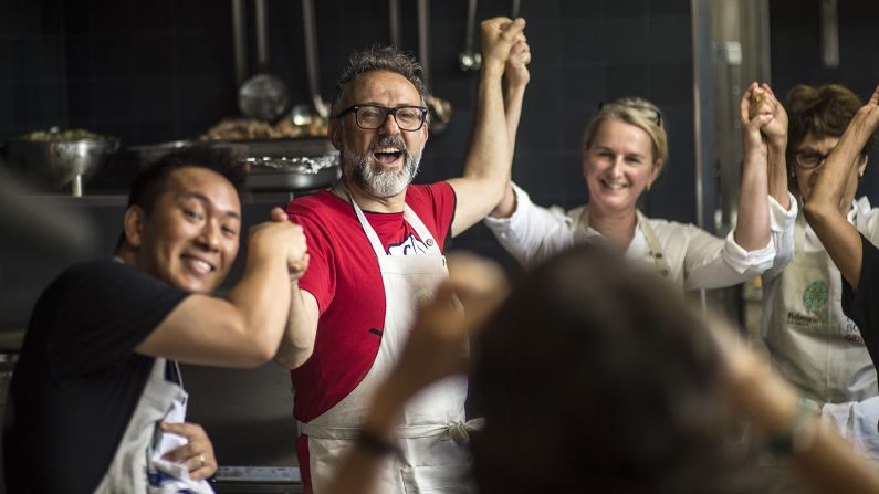 <strong>Ethical Thinking: Refettorio (Food for Soul), various locations --</strong> Founded by the legendary Italian chef Massimo Bottura (center), Food for Soul runs community kitchens in London, Milan, Paris and Rio de Janeiro. <br />
