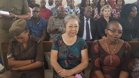 Yang Feng Glan, known as 'Queen of Ivory, pictured during trial in a Tanzanian court