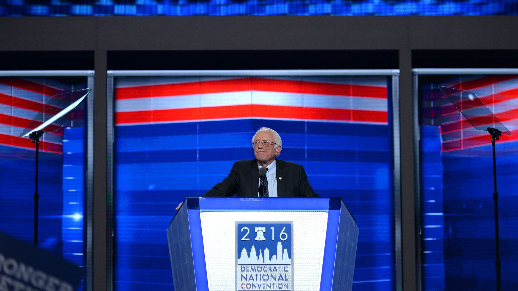 Sanders <a href="http://www.cnn.com/2016/07/25/politics/bernie-sanders-democratic-national-convention-speech/" target="_blank">addresses delegates</a> on the first day of the Democratic National Convention in July 2016.