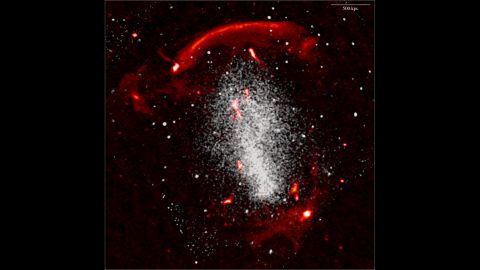 This is a merging galaxy cluster, CIZA J2242.8+5301, with extremely hot gas at its center.