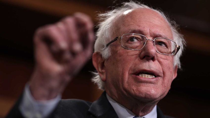 WASHINGTON, DC - JANUARY 30:  Sen. Bernie Sanders (I-VT) speaks during a press conference at the U.S. Capitol January 30, 2019 in Washington, DC. Sanders and other members of the U.S. Senate and House of Representatives called for the reintroduction of a resolution "to end U.S. support for the Saudi-led war in Yemen" during the press conference. (Photo by Win McNamee/Getty Images)