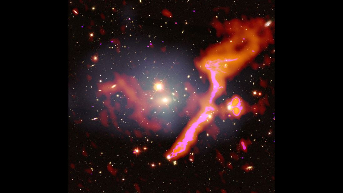The Low Frequency Array telescope, or LOFAR, is helping astronomers find hundreds of thousands of previously unknown distant galaxies. Here are some of them.<br /><br />The galaxy cluster Abell1314 is 460 million light-years from Earth. The cluster merged with another cluster, creating an emission that could be detected by LOFAR. 