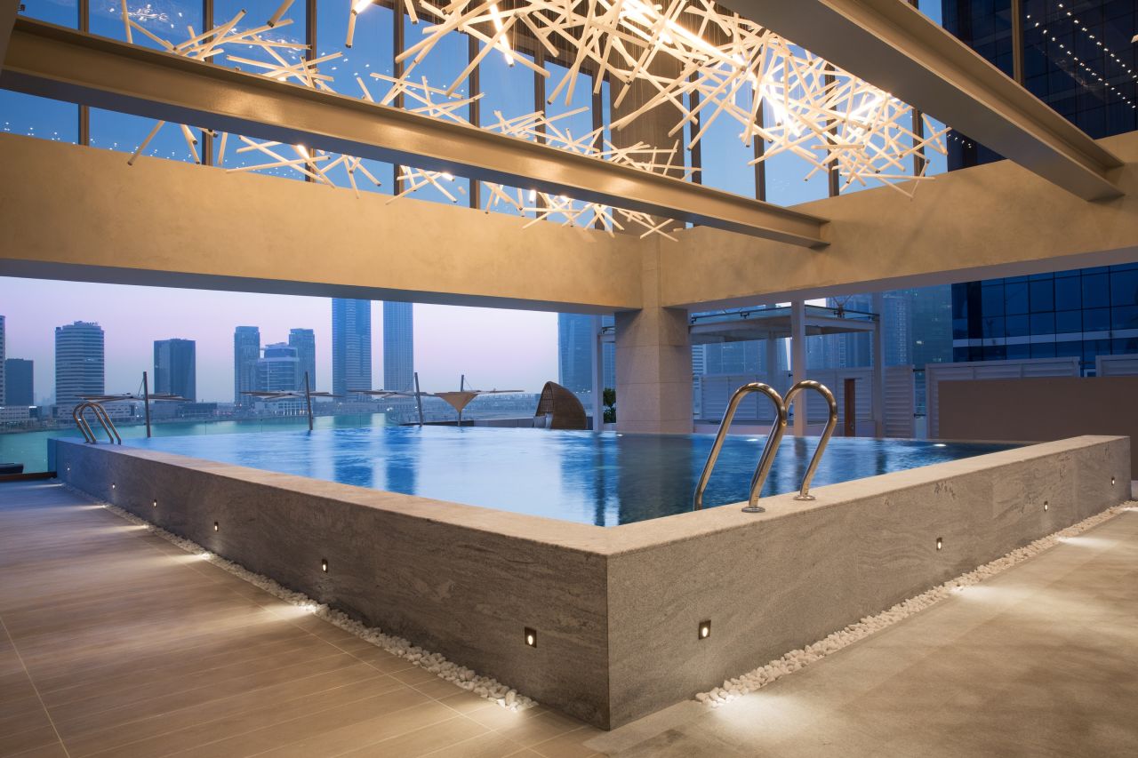 Famous for its luxury hotels, Dubai has no shortage of rooftop pools like this one at Renaissance Downtown Hotel 
