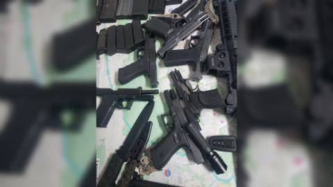 The detainees' alleged weapons cache.