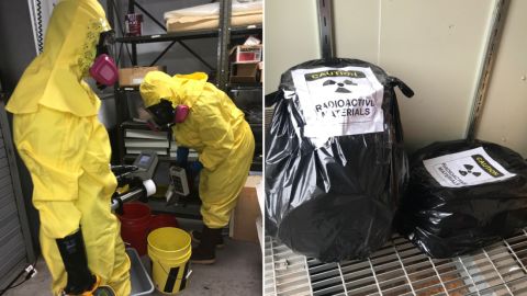 Buckets of uranium ore were found at the Grand Canyon museum. After park service employees got rid of the ore, OSHA inspectors found the empty buckets back at the facility, the park's safety manager says.