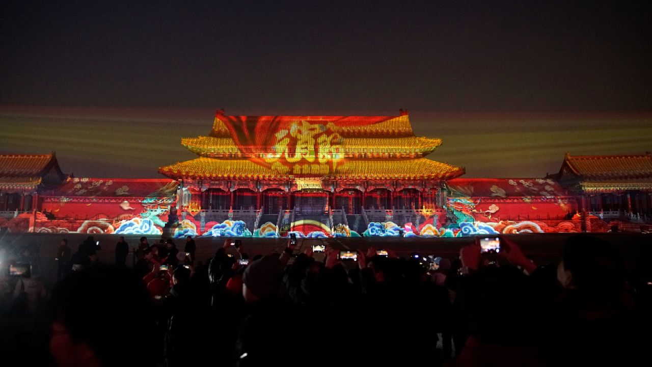 <strong>Ancient art: </strong>The dramatic displays include projections of ancient Chinese paintings onto exterior walls of the Forbidden City's buildings. 