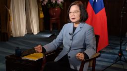 Taiwan President Tsai Ing-wen in conversation with CNN's Matt Rivers on February 19.
