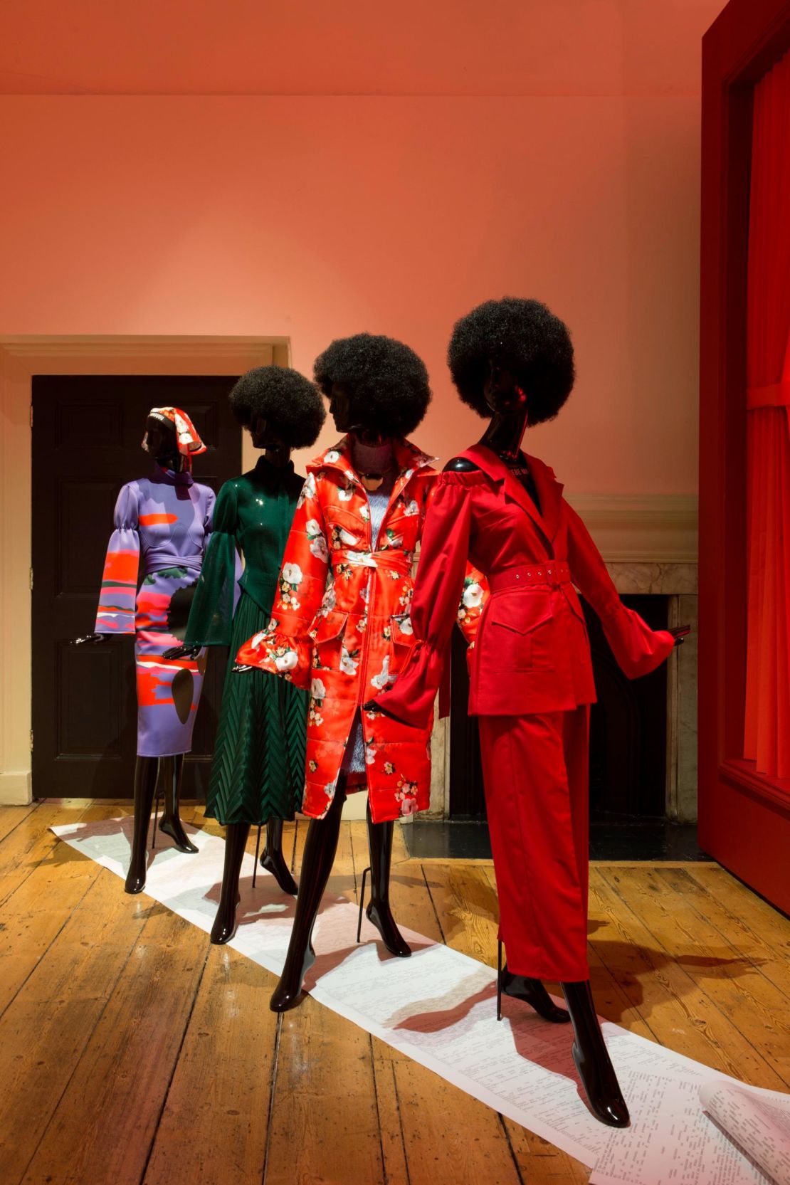 Thebe Magugu's installation at the International Fashion Showcase in Somerset House, London.