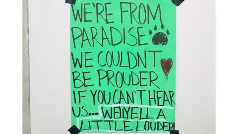 Paradise High students say the posters that went up in the makeshift school made them feel like things were returning to normal.