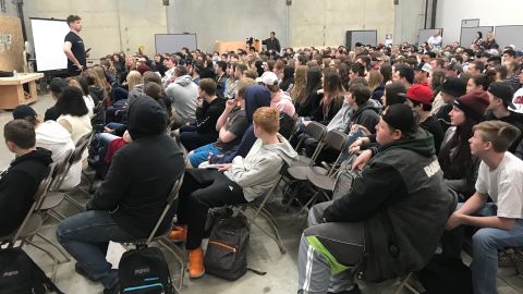 Paradise High School students gather for an assembly on Tuesday.