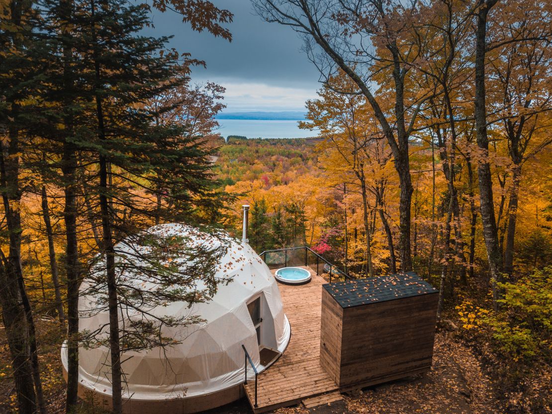 Dômes Charlevoix in Quebec look like luxurious igloos in the treetops.
