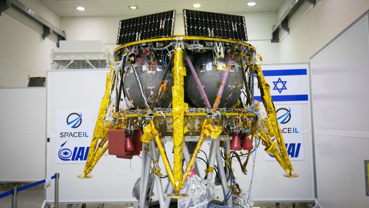 SpaceIL's Beresheet spacecraft is five feet tall and weighs about 1,300 pounds fully fueled.