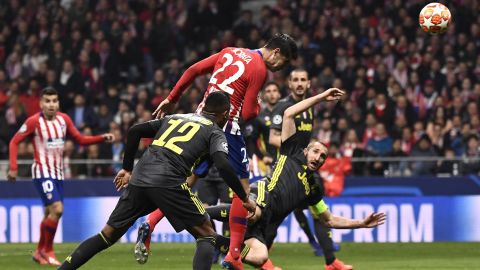 Atletico's Alvaro Morata had his effort ruled out for a foul.