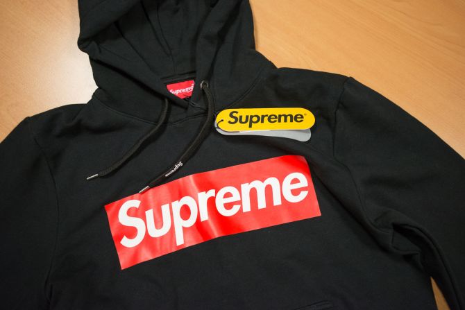 CNN purchased this Supreme Spain hoodie online in mid-February 2019. 