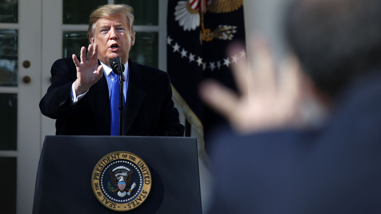 US President Donald Trump makes remarks at the White House on Friday, February 15, as he <a href="https://www.cnn.com/2019/02/15/politics/donald-trump-border-national-emergency-immigration/index.html" target="_blank">declares a national emergency</a> to get the funding he needs to build a wall on the US-Mexico border. For weeks, the President and his top officials argued that there is a crisis on the southern border, but lawmakers refused to meet his multibillion-dollar request for border wall funds.