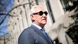 Former campaign advisor to US President Donald Trump, Roger Stone, arrives at US District Court in Washington, DC on February 21, 2019. - Stone arrived for a hearing on his instagram posts of Judge Amy Berman Jackson. (Photo by Brendan Smialowski / AFP)