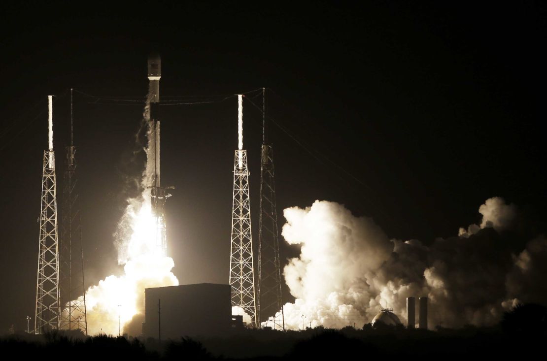 A SpaceX Falcon 9 rocket lifts off with Israel's Lunar Lander and an Indonesian communications satellite.