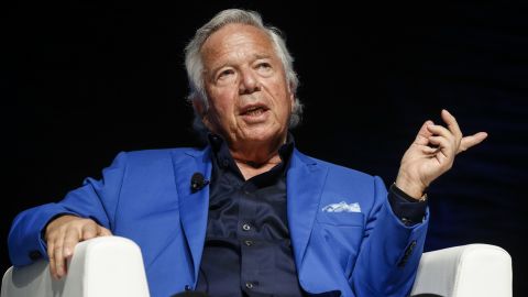 CANNES, FRANCE - JUNE 23: Founder, Chairman and CEO of the Kraft Group Robert Kraft speaks during the Cannes Lions Festival 2017 on June 23, 2017 in Cannes, France. (Photo by Richard Bord/Getty Images for Cannes Lions)