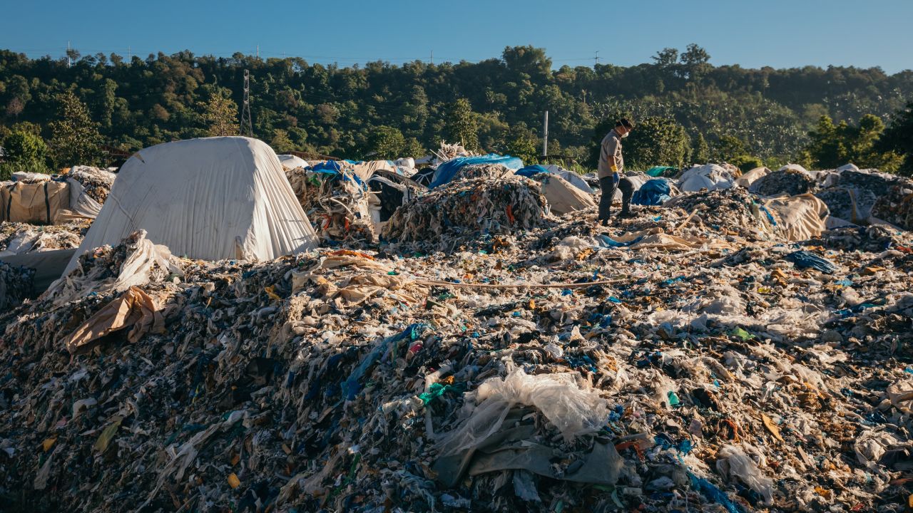 A huge pile of trash in the Philippines.